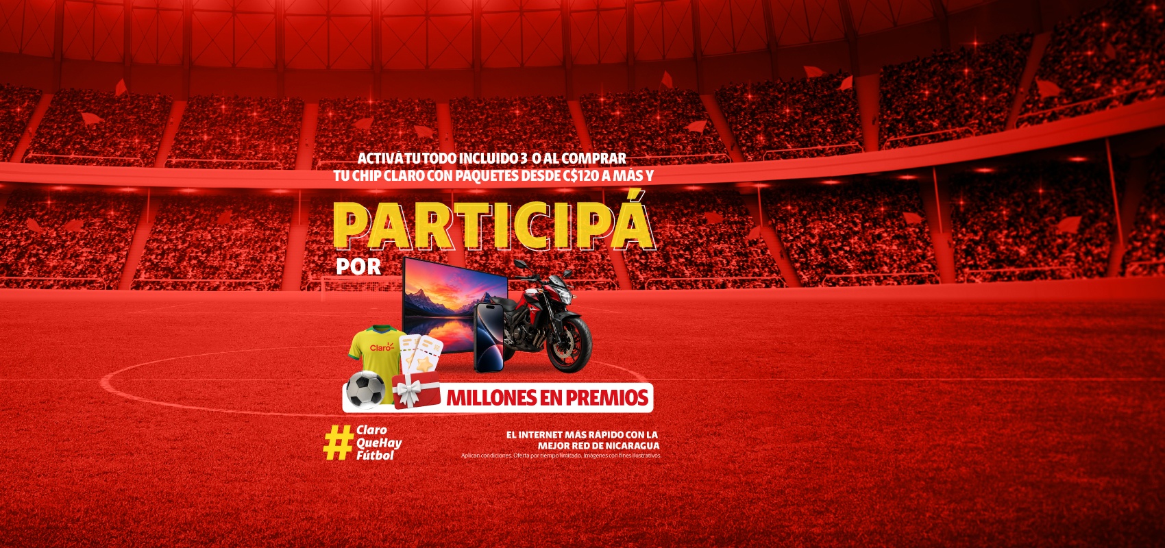 Activá paquetes Prepago desde C$120 y participá por millones en premios con Claro Nicaragua